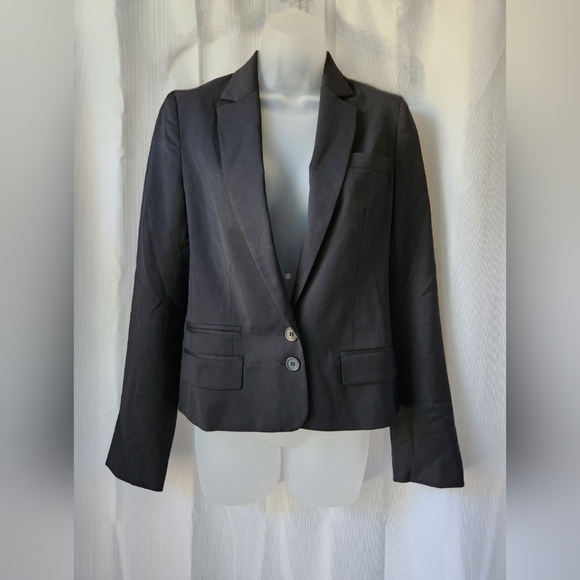 French Connection Jackets & Blazers - French Connection Black Virgin Wool Womens Blazer Size 4 Career Workwear